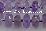 CRB565 15.5 inches 6*10mm faceted rondelle amethyst beads