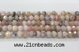 CRB5653 15.5 inches 5*8mm-6*10mm faceted rondelle pink opal beads wholesale