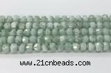 CRB5655 15.5 inches 6*10mm-7*11mm faceted rondelle green angel skin beads wholesale