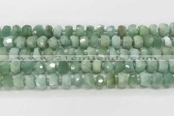 CRB5658 15.5 inches 6*10mm-7*11mm faceted rondelle jade beads wholesale