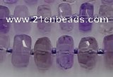 CRB566 15.5 inches 7*12mm faceted rondelle amethyst beads