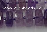 CRB568 15.5 inches 8*16mm faceted rondelle amethyst beads