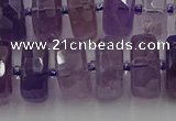 CRB569 15.5 inches 8*18mm faceted rondelle amethyst beads