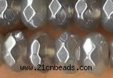 CRB5703 15 inches 5*8mm faceted rondelle AB-color grey agate beads