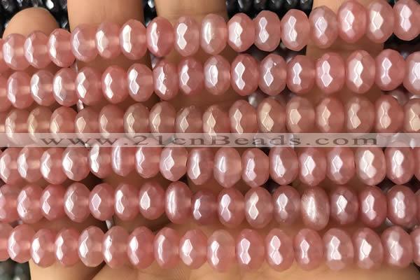 CRB5704 15 inches 5*8mm faceted rondelle AB-color volcano cherry quartz beads