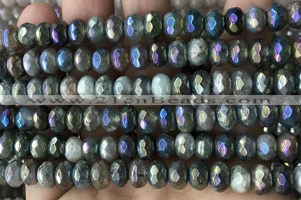 CRB5707 15 inches 5*8mm faceted rondelle AB-color labradorite beads