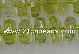 CRB574 15.5 inches 7*12mm faceted rondelle lemon quartz beads