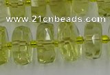 CRB575 15.5 inches 8*14mm faceted rondelle lemon quartz beads