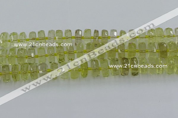 CRB576 15.5 inches 8*16mm faceted rondelle lemon quartz beads