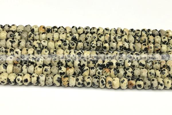 CRB5796 15 inches 4*6mm, 5*8mm faceted rondelle dalmatian jasper beads