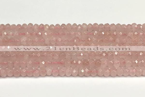 CRB5806 15 inches 4*6mm, 5*8mm, 6*10mm faceted rondelle rose quartz beads