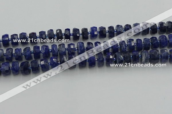 CRB581 15.5 inches 6*10mm faceted rondelle sodalite beads