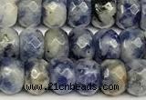 CRB5812 15 inches 4*6mm, 5*8mm faceted rondelle blue spot stone beads