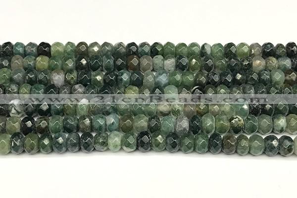 CRB5817 15 inches 4*6mm, 5*8mm faceted rondelle moss agate beads