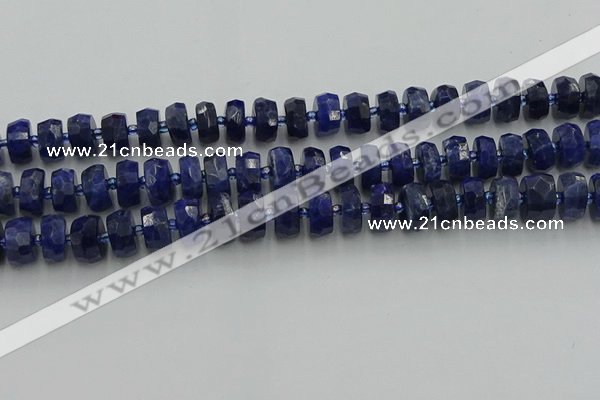 CRB582 15.5 inches 7*12mm faceted rondelle sodalite beads