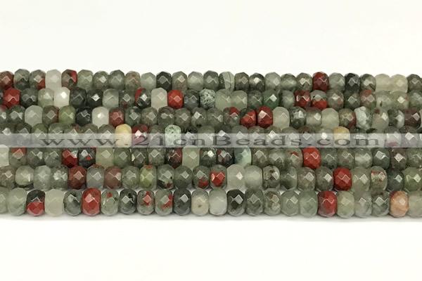 CRB5821 15 inches 4*6mm, 5*8mm, 6*10mm faceted rondelle blood jasper beads