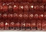 CRB5831 15 inches 4*6mm, 5*8mm faceted rondelle red agate beads