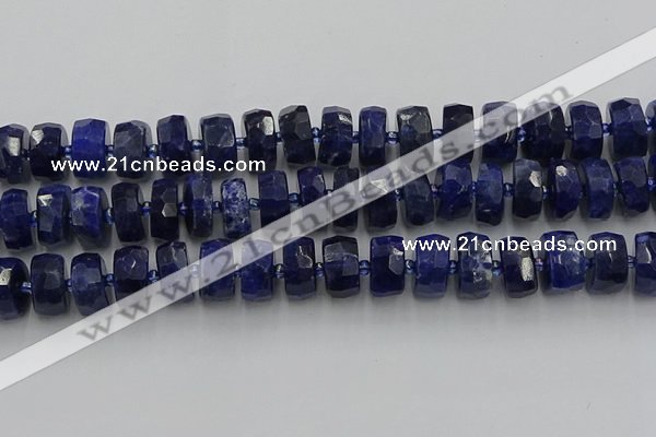 CRB584 15.5 inches 8*16mm faceted rondelle sodalite beads