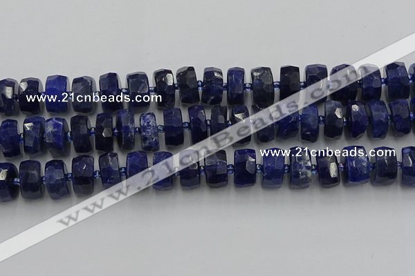 CRB585 15.5 inches 8*18mm faceted rondelle sodalite beads