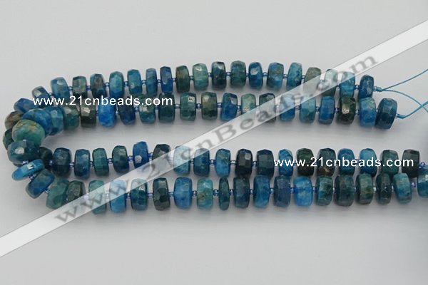 CRB589 15.5 inches 6*10mm faceted rondelle apatite beads