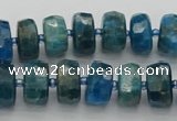 CRB590 15.5 inches 7*12mm faceted rondelle apatite beads