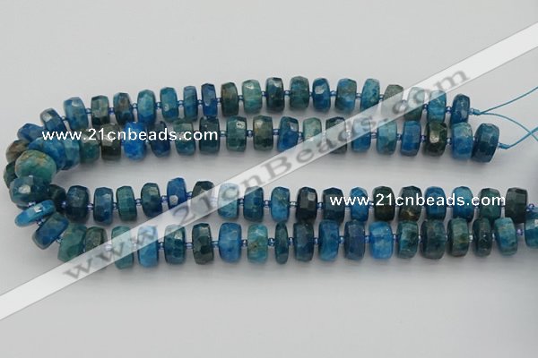 CRB590 15.5 inches 7*12mm faceted rondelle apatite beads