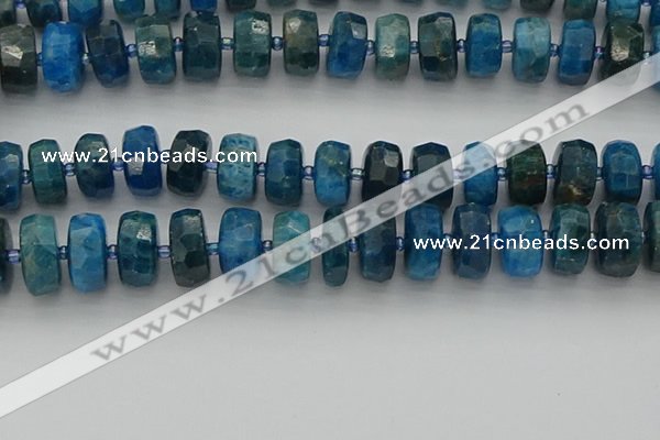 CRB593 15.5 inches 8*18mm faceted rondelle apatite beads