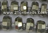 CRB598 15.5 inches 7*12mm faceted rondelle pyrite beads