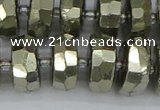 CRB600 15.5 inches 8*16mm faceted rondelle pyrite beads