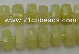 CRB605 15.5 inches 6*10mm faceted rondelle yellow opal beads