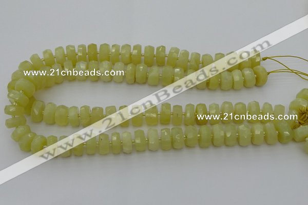 CRB605 15.5 inches 6*10mm faceted rondelle yellow opal beads