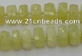 CRB606 15.5 inches 7*12mm faceted rondelle yellow opal beads