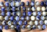 CRB6061 15 inches 6*8mm faceted rondelle orange sodalite beads