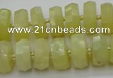 CRB608 15.5 inches 8*16mm faceted rondelle yellow opal beads