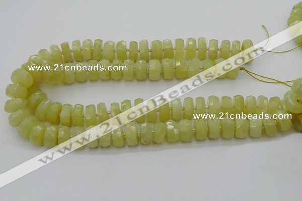 CRB608 15.5 inches 8*16mm faceted rondelle yellow opal beads