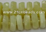 CRB609 15.5 inches 8*18mm faceted rondelle yellow opal beads