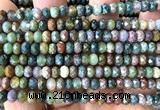 CRB6116 15 inches 4*6mm faceted rondelle Indian agate beads