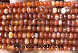 CRB6118 15 inches 4*6mm faceted rondelle red banded agate beads