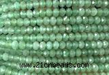 CRB6129 15 inches 4*6mm faceted rondelle green aventurine jade beads