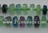 CRB614 15.5 inches 6*10mm faceted rondelle fluorite beads