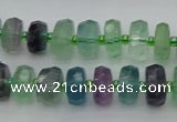 CRB615 15.5 inches 7*12mm faceted rondelle fluorite beads