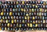 CRB6153 15 inches 4*6mm faceted rondelle colorful tiger eye beads