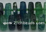 CRB618 15.5 inches 8*18mm faceted rondelle fluorite beads