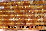 CRB6211 15 inches 5*8mm faceted rondelle red agate beads