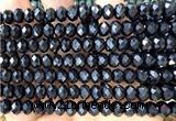 CRB6214 15 inches 5*8mm faceted rondelle black agate beads