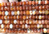 CRB6222 15 inches 5*8mm faceted rondelle red agate beads