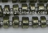 CRB625 15.5 inches 6*10mm tyre pyrite gemstone beads