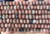 CRB6266 15 inches 5*8mm faceted rondelle red sesame jasper beads