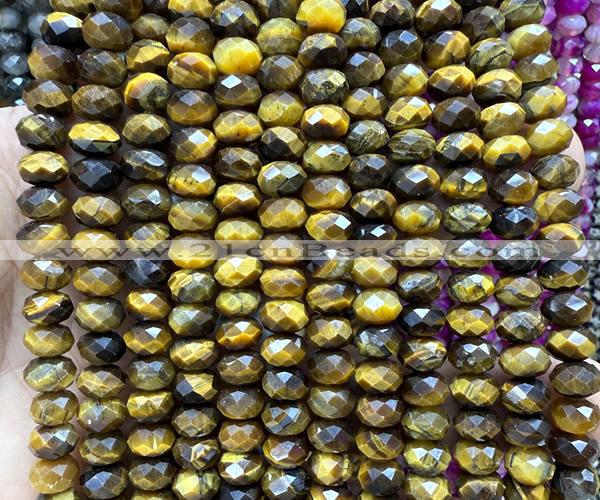 CRB6275 15 inches 5*8mm faceted rondelle yellow tiger eye beads
