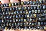 CRB6277 15 inches 5*8mm faceted rondelle blue tiger eye beads